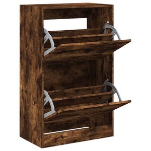 vidaXL f&uuml;st&ouml;s t&ouml;lgy sz&iacute;nű szerelt fa cipőszekr&eacute;ny 60 x 34 x 96,5 cm