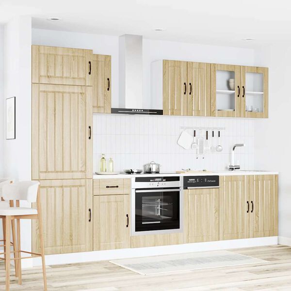 vidaXL 8 r&eacute;szes konyhaszekr&eacute;ny szett Lucca sonoma t&ouml;lgy műszaki fa