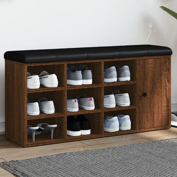 vidaXL barna t&ouml;lgy sz&iacute;nű szerelt fa cipőt&aacute;rol&oacute; pad 102 x 32 x 50 cm