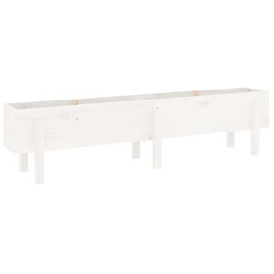 vidaXL feh&eacute;r t&ouml;m&ouml;r fenyőfa kerti magas&aacute;gy&aacute;s 160 x 30 x 38 cm