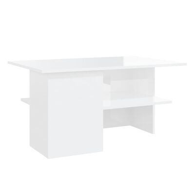 vidaXL magasfényű fehér forgácslap dohányzóasztal 90 x 60 x 46,5 cm