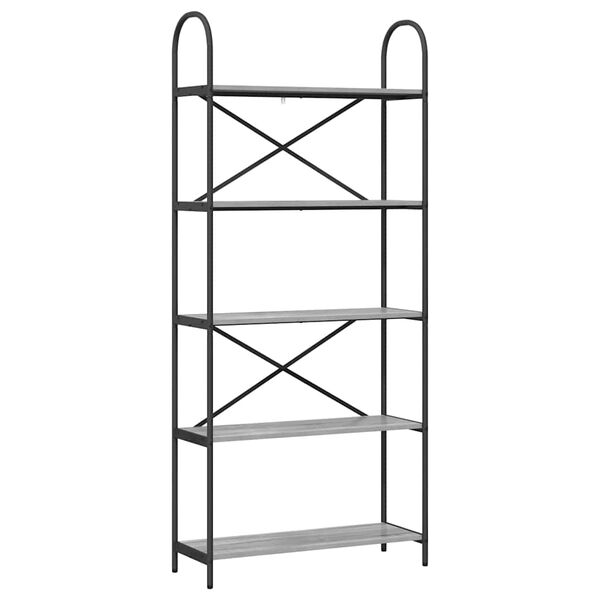 vidaXL K&ouml;nyvespolc Sz&uuml;rke Sonoma 80 x 30 x 183 cm Faanyag