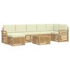vidaXL K&uuml;lt&eacute;ri kanap&eacute; szett 8 pcs Feh&eacute;r &eacute;s Kr&eacute;m sz&iacute;nű 59 x 59 x 37 cm