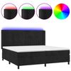 vidaXL fekete b&aacute;rsony rug&oacute;s &eacute;s LED-es &aacute;gy matraccal 200x200 cm