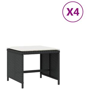 vidaXL 4 db fekete polyrattan kerti sz&eacute;k p&aacute;rn&aacute;val 41 x 41 x 36 cm