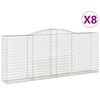 vidaXL 8 db &iacute;ves horganyzott vas gabion kos&aacute;r 400x50x160/180 cm