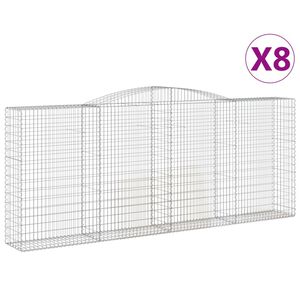 vidaXL 8 db &iacute;ves horganyzott vas gabion kos&aacute;r 400x50x160/180 cm