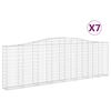 vidaXL 7 db &iacute;ves horganyzott vas gabion kos&aacute;r 400x30x120/140 cm