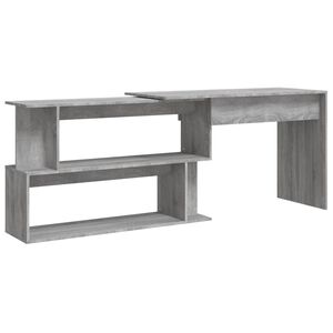 vidaXL sz&uuml;rke sonoma sz&iacute;nű szerelt fa sarokasztal 200 x 50 x 76 cm