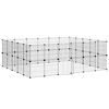 vidaXL 44 paneles fekete ac&eacute;l kis&aacute;llatketrec ajt&oacute;val 210 x 175 x 70 cm
