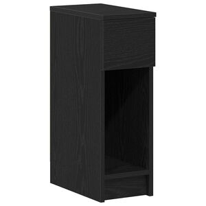 vidaXL &eacute;jjeliszekr&eacute;ny fi&oacute;kkal fekete t&ouml;lgy 20 x 36 x 60 cm