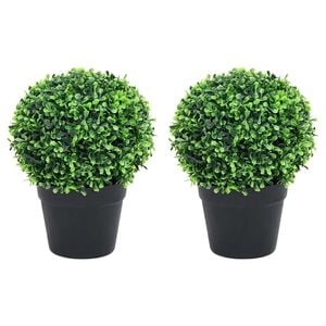 vidaXL 2 db z&ouml;ld g&ouml;mbalak&uacute; cserepes műpuszp&aacute;ng 37 cm