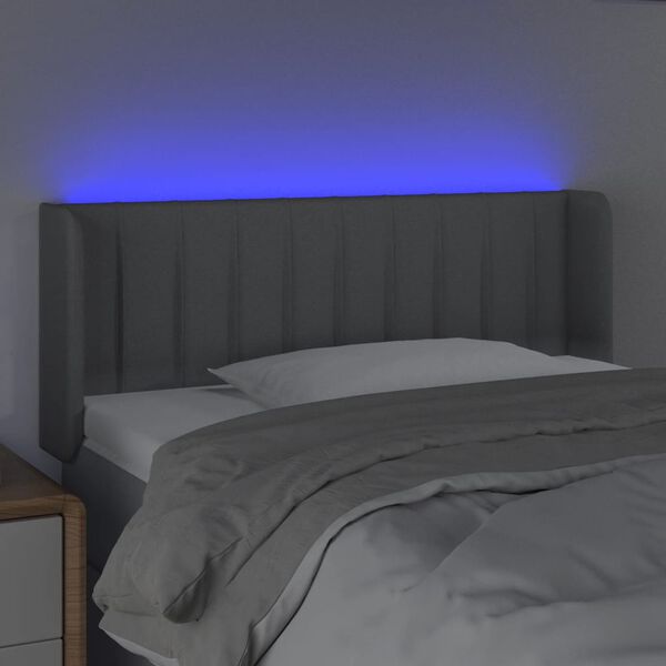 vidaXL világosszürke szövet LED-es fejtámla 103 x 16 x 78/88 cm