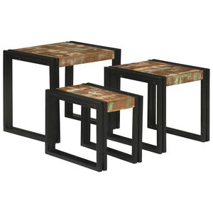 vidaXL F&eacute;szekasztal 3 db Barna &eacute;s fekete 50 x 40 x 45 cm