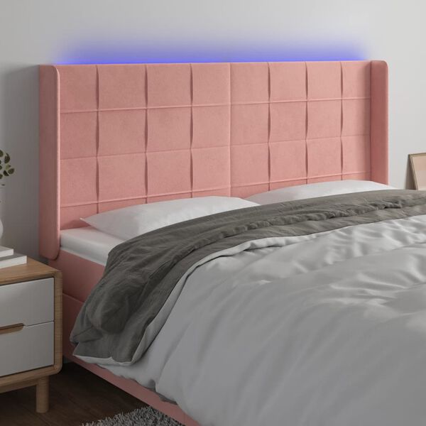 vidaXL r&oacute;zsasz&iacute;n b&aacute;rsony LED-es fejt&aacute;mla 203x16x118/128 cm