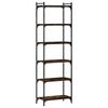 vidaXL 6 szintes f&uuml;st&ouml;s t&ouml;lgy szerelt fa k&ouml;nyvespolc 60 x 30 x 188 cm