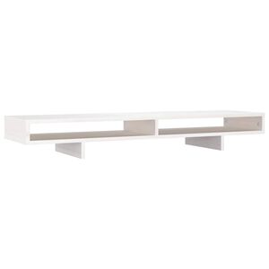 vidaXL feh&eacute;r t&ouml;m&ouml;r fenyőfa monitor&aacute;llv&aacute;ny 100x27x14 cm