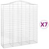 vidaXL 7 db &iacute;ves horganyzott vas gabion kos&aacute;r 200x50x220/240 cm