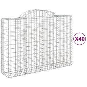 vidaXL 40 db &iacute;ves horganyzott vas gabion kos&aacute;r 200x50x140/160 cm