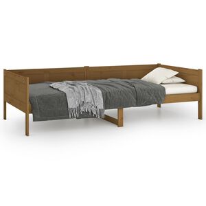 vidaXL m&eacute;zbarna t&ouml;m&ouml;r fenyőfa kanap&eacute;&aacute;gy 90 x 190 cm