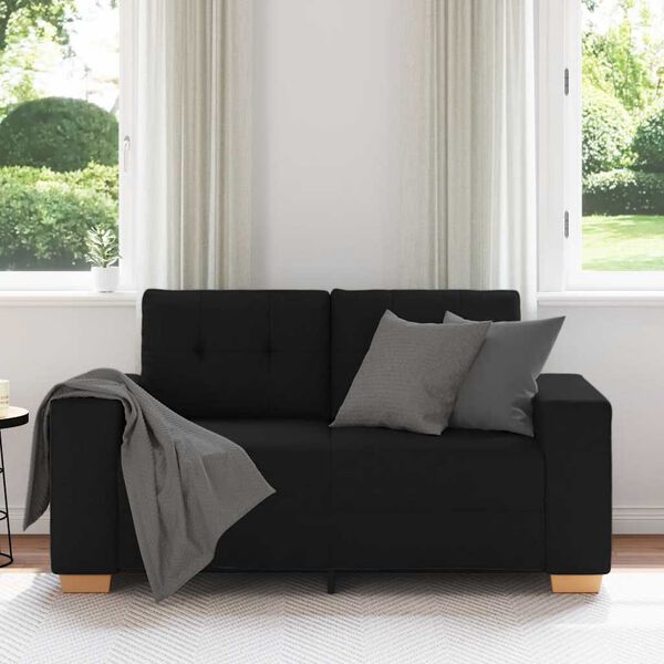 vidaXL fekete sz&ouml;vet loveseat kanap&eacute; 160x77x82 cm