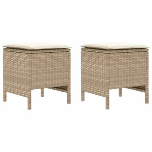 vidaXL Kerti l&aacute;btart&oacute; 2 Darab Beige &eacute;s kr&eacute;m 38 x 38 x 45 cm PE Rattan