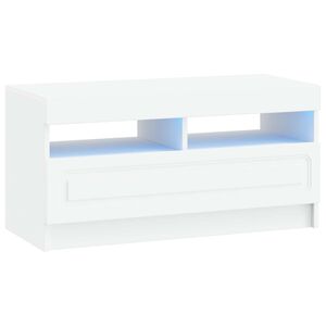 vidaXL LED TV szekr&eacute;ny Feh&eacute;r Szerelt Fa