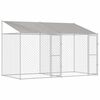 vidaXL Kutya ketrec tetővel Ez&uuml;st 400 x 200 x 256 cm Ac&eacute;l &eacute;s PE