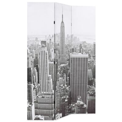 vidaXL fekete-fehér New York mintás paraván 120 x 170 cm