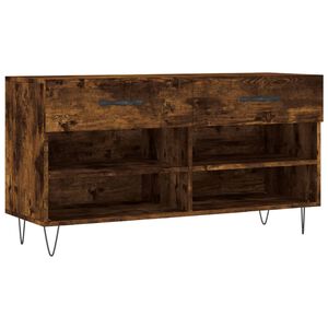 vidaXL f&uuml;st&ouml;s t&ouml;lgy sz&iacute;nű szerelt fa cipőpolc 102x35x55 cm
