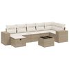 vidaXL 7 részes bézs polyrattan kerti ülőgarnitúra párnákkal