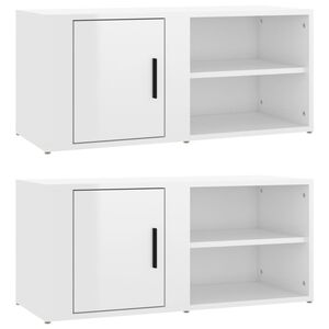 vidaXL 2 db magasf&eacute;nyű feh&eacute;r szerelt fa TV-szekr&eacute;ny 80x31,5x36 cm