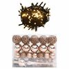 vidaXL 60 r&eacute;szes r&oacute;zsaarany kar&aacute;csonyi g&ouml;mbszett cs&uacute;ccsal+150 LED-del