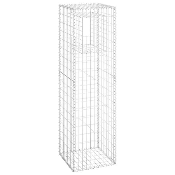 vidaXL vas gabionkosaras oszlop 50 x 50 x 180 cm