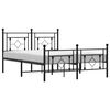 vidaXL fekete f&eacute;m &aacute;gykeret fej- &eacute;s l&aacute;bt&aacute;ml&aacute;val 135 x 190 cm