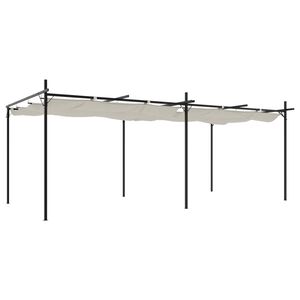 vidaXL kr&eacute;msz&iacute;nű pergola beh&uacute;zhat&oacute; tetővel 589 x 292 x 230 cm