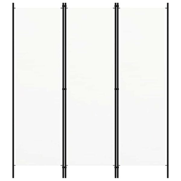vidaXL feh&eacute;r 3 paneles parav&aacute;n 150 x 180 cm