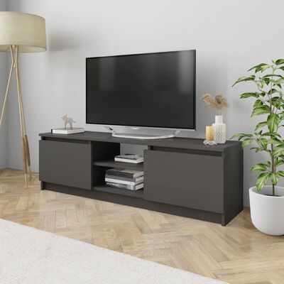 vidaXL magasfényű szürke forgácslap TV szekrény 120 x 30 x 35,5 cm