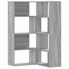 vidaXL 4 szintes sz&uuml;rke szerelt fa sarokk&ouml;nyvespolc 85x85x140 cm
