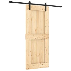 vidaXL Cs&uacute;sz&oacute; ajt&oacute; Term&eacute;szetes &eacute;s Fekete 85 x 210 cm Szil&aacute;rd Fenyőfa