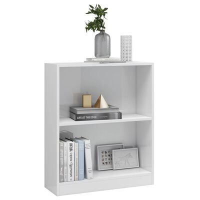 vidaXL magasfényű fehér szerelt fa könyvespolc 60 x 24 x 74,5 cm