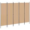 vidaXL 5-paneles szoba elv&aacute;laszt&oacute; B&eacute;zs 250 x 180 cm Sz&ouml;vet