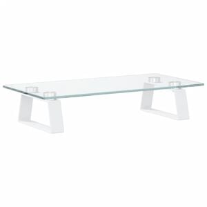 vidaXL feh&eacute;r edzett &uuml;veg &eacute;s f&eacute;m monitor&aacute;llv&aacute;ny 40 x 20 x 8 cm