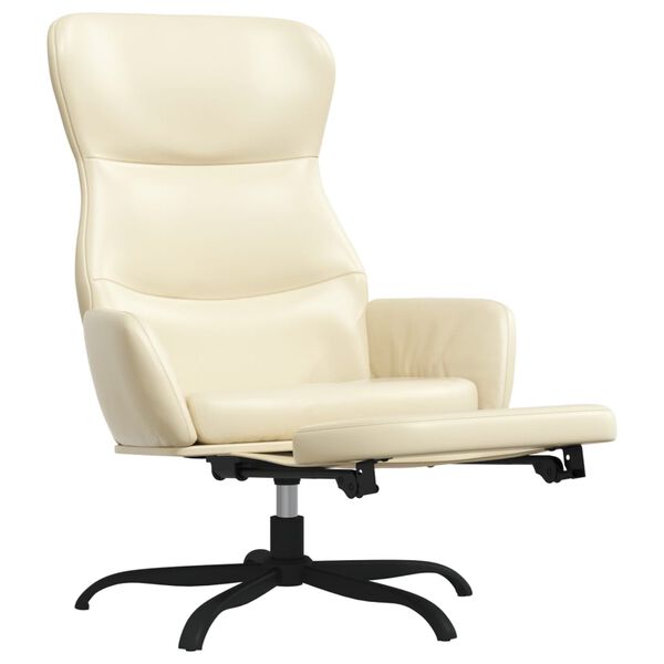 vidaXL kr&eacute;msz&iacute;nű műbőr pihenőfotel l&aacute;btart&oacute;val