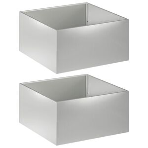 vidaXL Kerti cser&eacute;p 2 db Ez&uuml;st 80 x 80 x 40 cm Horganyzott Ac&eacute;l