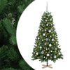 vidaXL Műkar&aacute;csonyfa g&ouml;mbbel 120 cm 150 LED Meleg feh&eacute;r PVC Z&ouml;ld
