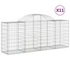 vidaXL 11 db &iacute;ves horganyzott vas gabion kos&aacute;r 200x50x80/100 cm