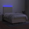 vidaXL kr&eacute;msz&iacute;nű sz&ouml;vet rug&oacute;s &eacute;s LED-es &aacute;gy matraccal 120x190cm