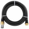 vidaXL fekete PVC sz&iacute;v&oacute;t&ouml;mlő s&aacute;rgar&eacute;z csatlakoz&oacute;kkal 1,1" 5 m