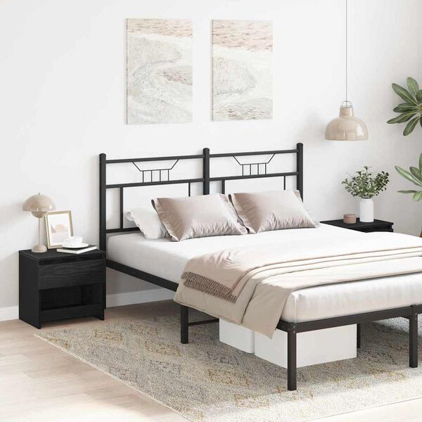 vidaXL Éjjeliszekrény 2 pcs Fekete tölgy 40 x 30 x 39 cm Faanyag